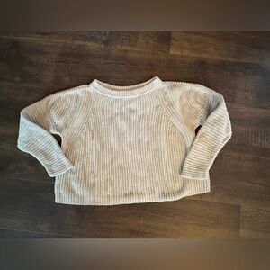 Polo Ralph Lauren Cream Cropped 3/4‎ Sleeve Crew Neck Knit Sweater